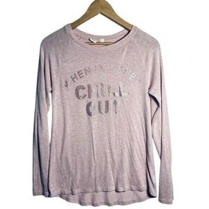 When In Doubt Chill Out Pink Heathered Long Sleeve Casual Top